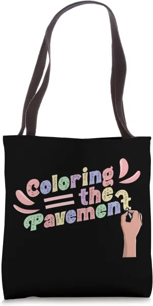 Chalk Art Lover Sidewalk Street Artist Pavement Coloring Tote Bag
