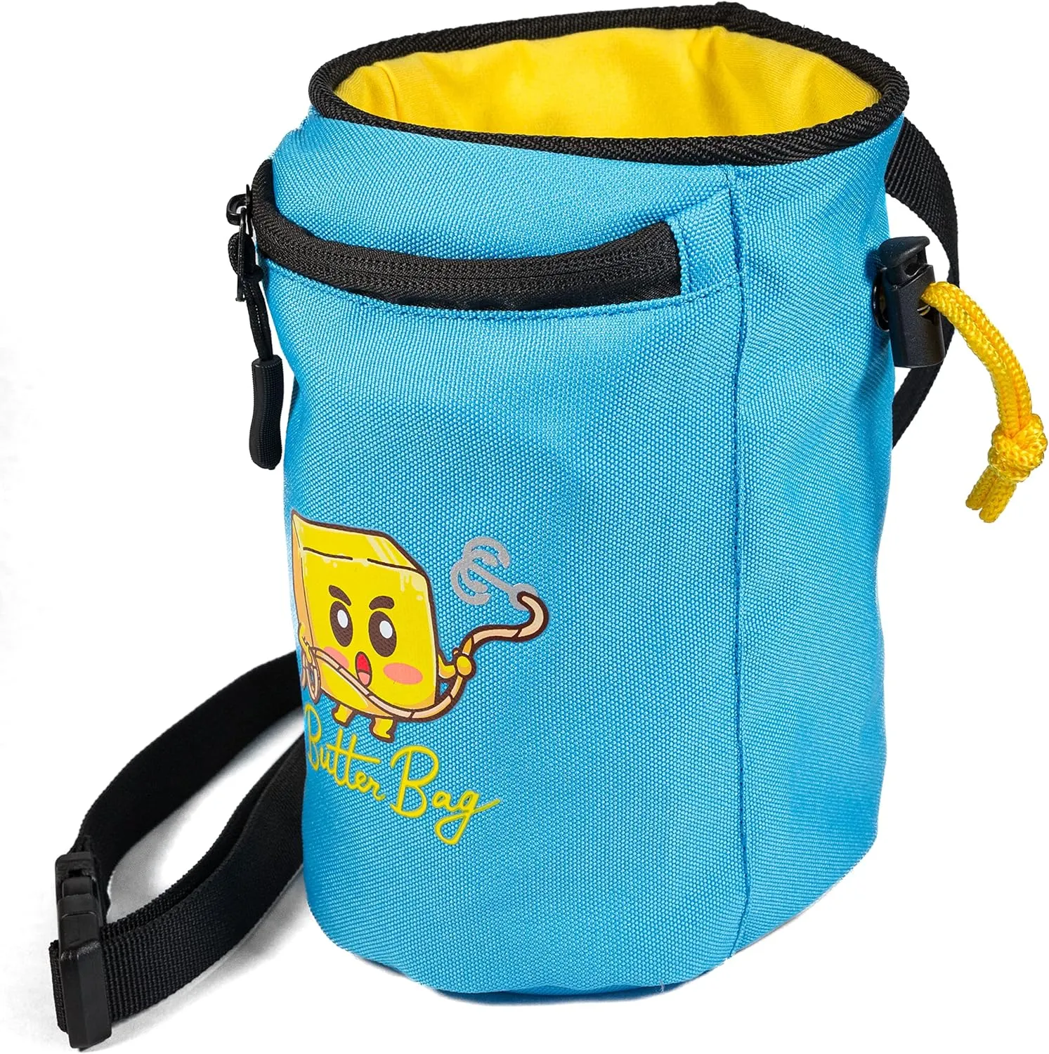Chalk Bag Rock Climbing | Bouldering | Butter Bag | Cell Phone Pocket and Adjustable Waist Strap | Cute | Funny | Nips and Randy | Weightlifting | Bodybuilding