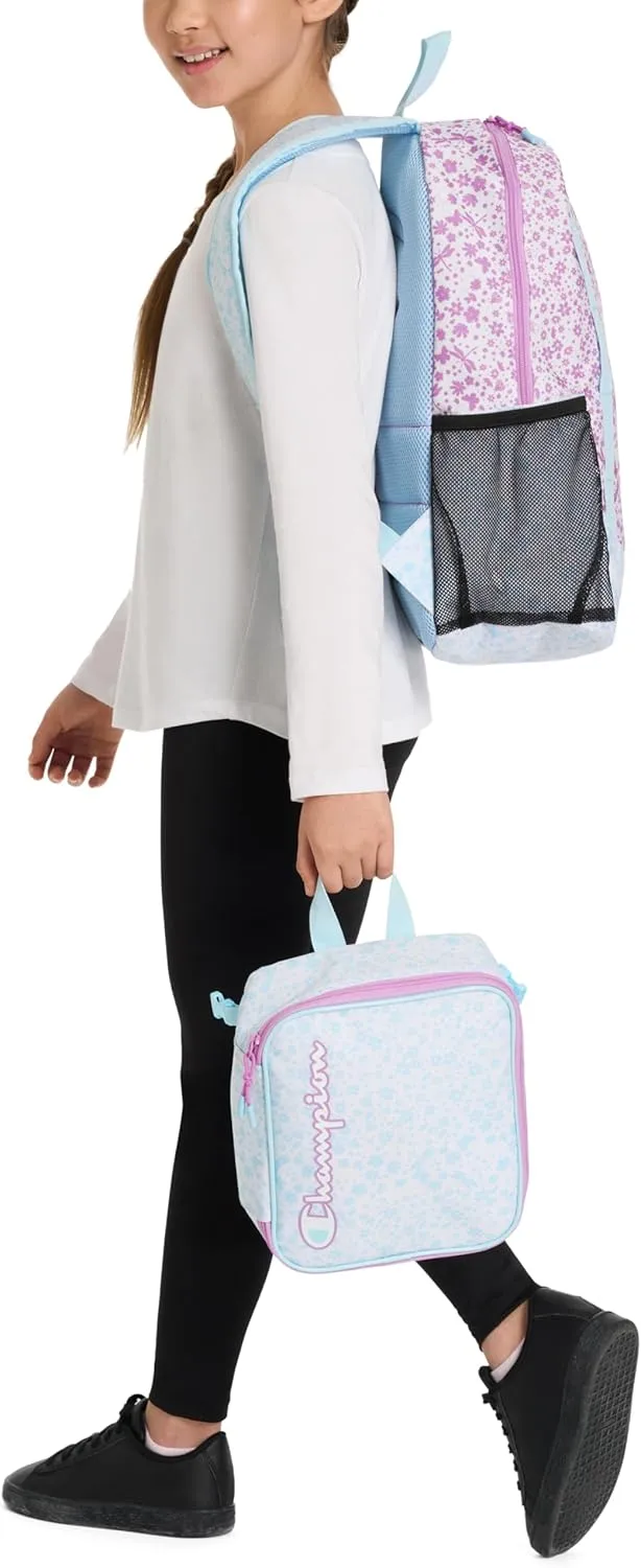 Champion Mode Lunch Kit & Backpack Combo, Pink/Blue, One Size