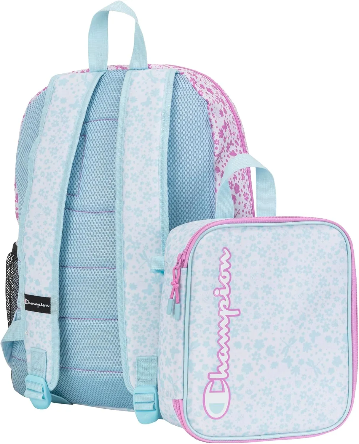 Champion Mode Lunch Kit & Backpack Combo, Pink/Blue, One Size