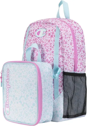 Champion Mode Lunch Kit & Backpack Combo, Pink/Blue, One Size