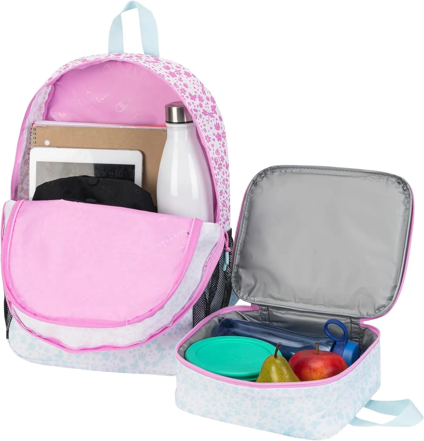 Champion Mode Lunch Kit & Backpack Combo, Pink/Blue, One Size