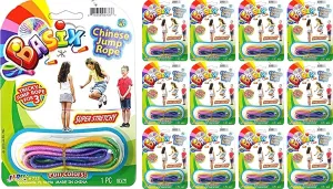 Chinese Jump Rope Elastic Jumping Rope Game for Kids & Adults I by JA-RU | Colorful Stretch Skip Rope for Girls and Boys. Party Favor Stocking Stuffer. Plus 1 Sticker | Item #733-s