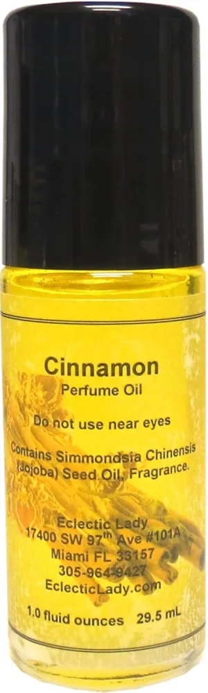 Cinnamon Perfume Oil, 1.0 Oz Portable Roll-On Fragrance with Long-Lasting Scent, Delightful Essential Oils and Jojoba Oil For Daily Use