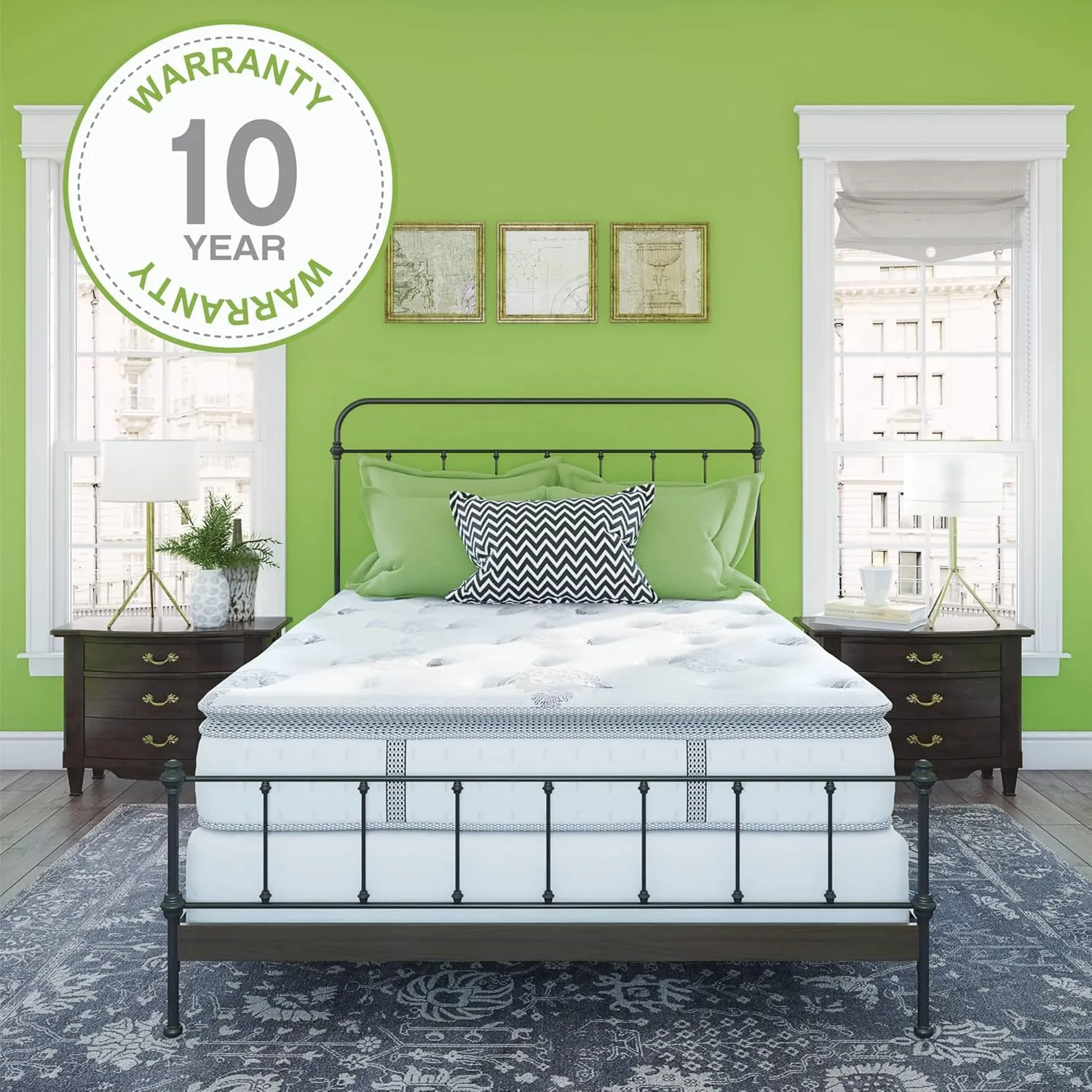 Classic Brands Mercer Cool Gel Memory Foam and Innerspring Hybrid 12-Inch Pillow Top Mattress | Mattress in a Box, Twin