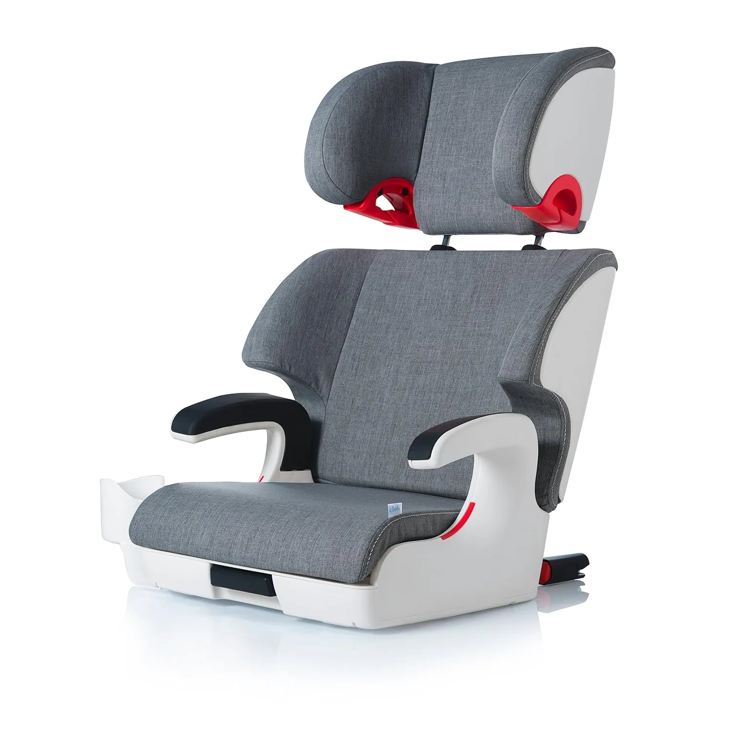 Clek Oobr High Back Booster Car Seat with Rigid Latch, Cloud & Foonf/Fllo Drink Thingy Cup Holder, White