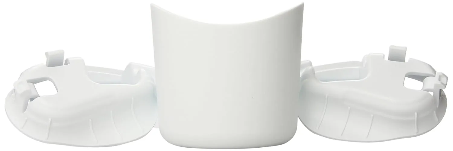 Clek Oobr High Back Booster Car Seat with Rigid Latch, Cloud & Foonf/Fllo Drink Thingy Cup Holder, White