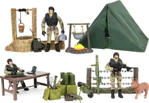 Click N' Play Military Campsite 35 Piece Play Set with Accessories.