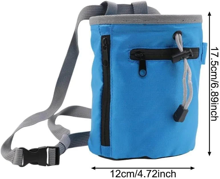 Climbing Chalk Bag, Adjustable Waist Belt Storage Pouch Chalk Carrier Bag for Weightlifting Bowling Sports Gym