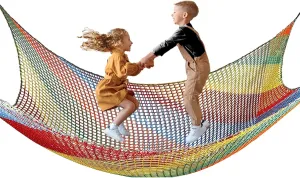 Climbing Net for Kids Double Layers Playground Safety Net Polyester Climbing Cargo Net Rope Bridge Nets for Treehouse Backyard Monkey Bars