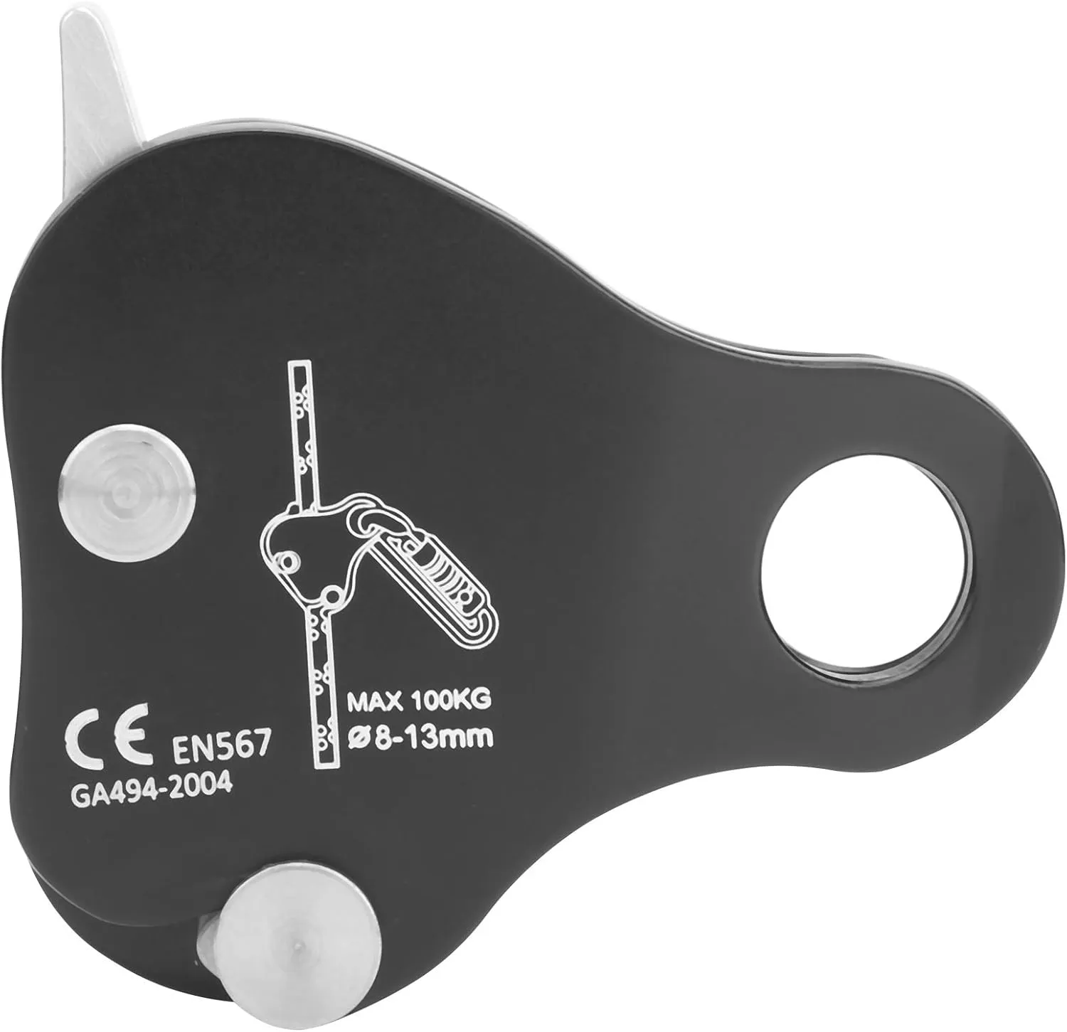 Climbing Rope Grab, Aluminum Climbing Rescue Descender Clamp, Rock Climbing Rope Grab Stop Descender for Aerial Work