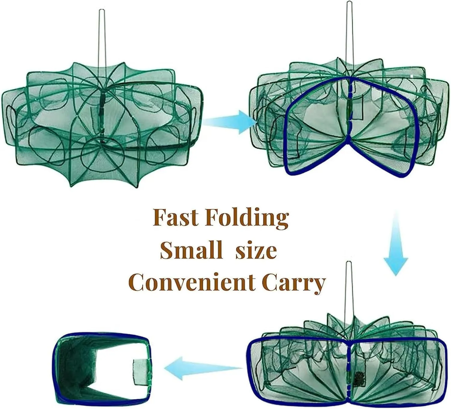 Collapsible Fishing Bait Minnow Trap - Durable Fish Trap Net for Minnow, Crab, Crayfish, Shrimp Fish Trap Net - Designed for Minnows and Beyond
