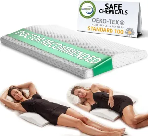 ComfiLife Lumbar Support Pillow for Sleeping Memory Foam Pillow for Back Pain Relief - Side, Back and Stomach Sleepers- Triangle Wedge Bolster Pillow - Bed Rest Pillow (White, Standard)