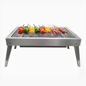 Compact Charcoal Grill Portable BBQ for Camping/Patio - Multi-Use Small Barbecue Grill With Easy Assembly, Heat-Resistant & Foldable Legs a