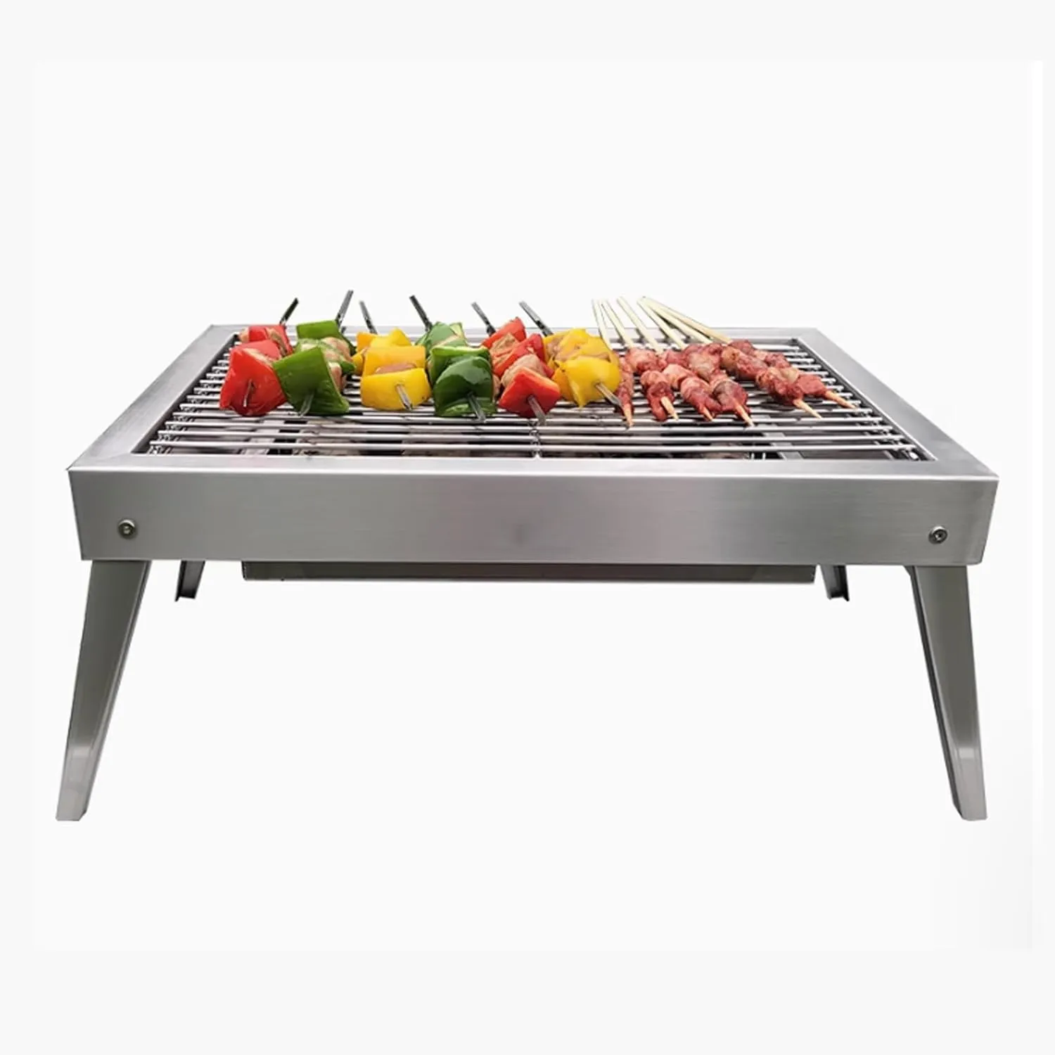 Compact Charcoal Grill Portable BBQ for Camping/Patio - Multi-Use Small Barbecue Grill With Easy Assembly, Heat-Resistant & Foldable Legs a