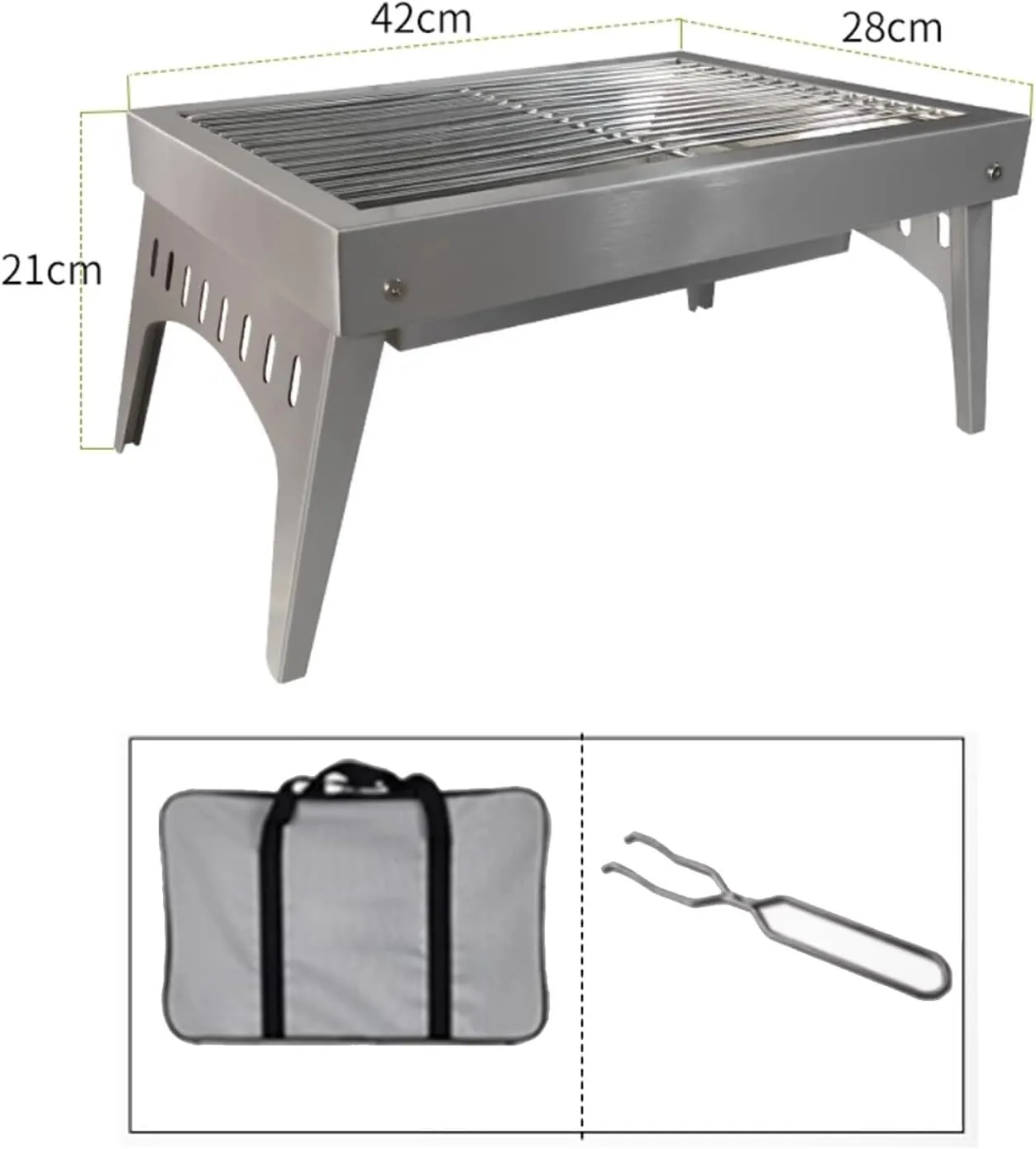 Compact Charcoal Grill Portable BBQ for Camping/Patio - Multi-Use Small Barbecue Grill With Easy Assembly, Heat-Resistant & Foldable Legs a