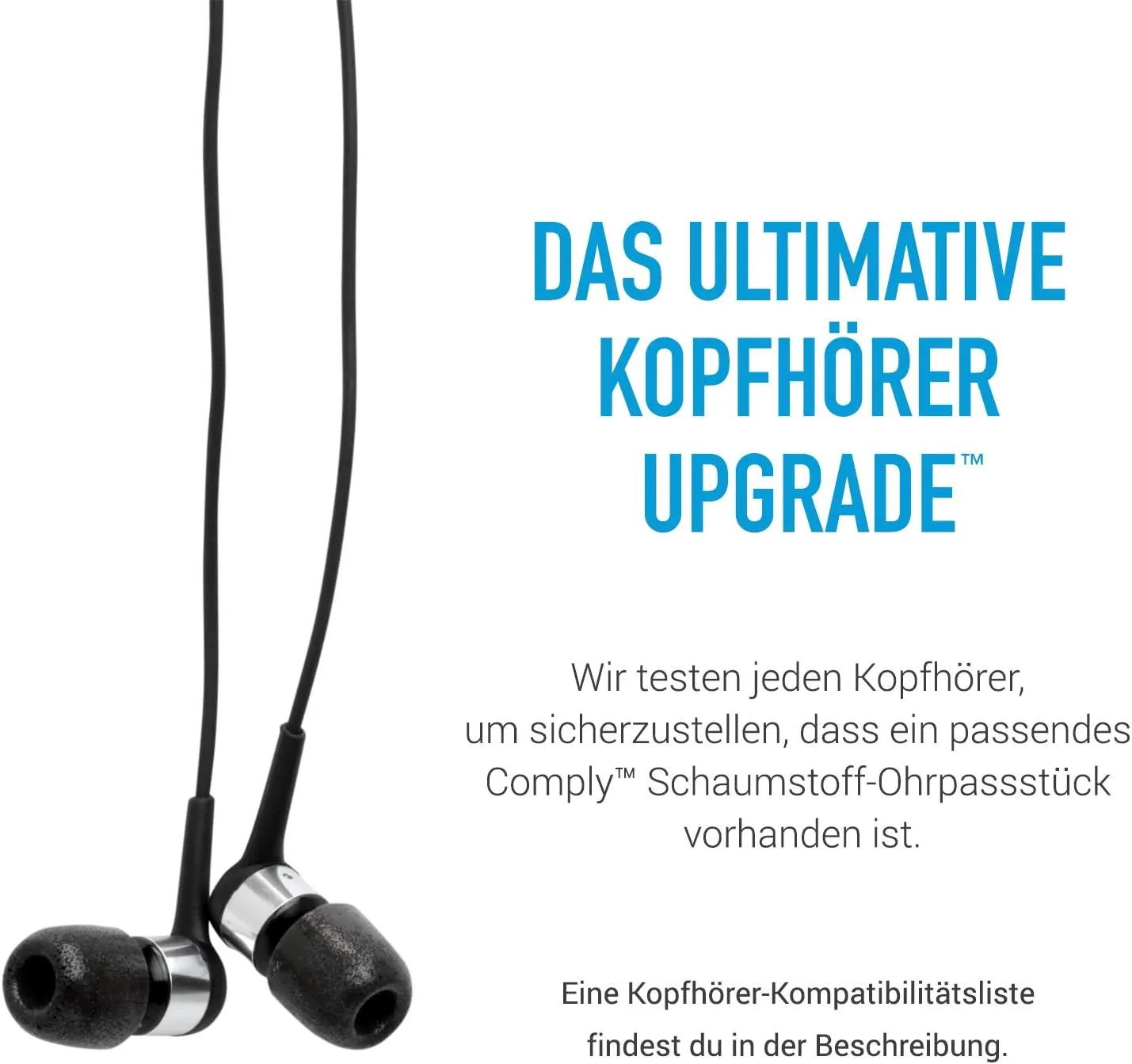 Comply 400 Core Series | Memory Foam Replacement IEM Ear Tips for Campfire Audio, Sennheiser, & More | Superior Noise Isolation, Ultimate Comfort, Secure Fit | Black, Medium (3 Pairs)