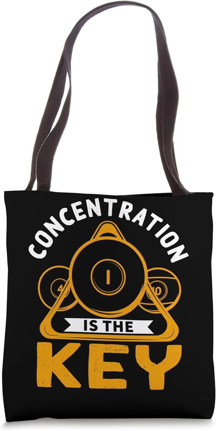 Concentration Is The Key Billiards Tote Bag