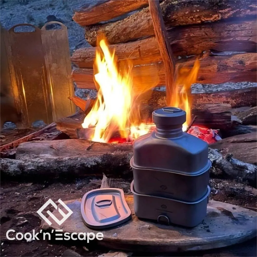 Cook'n'Escape Titanium Canteen, 3.3 gal (1 L)