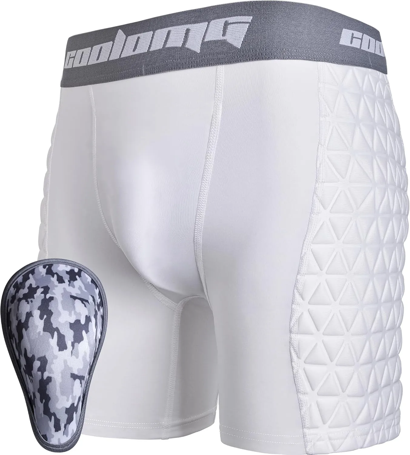 COOLOMG Men Adult Baseball Sliding Shorts with Foam Athletic Cup Padded Compression Short for Softball Football Hockey