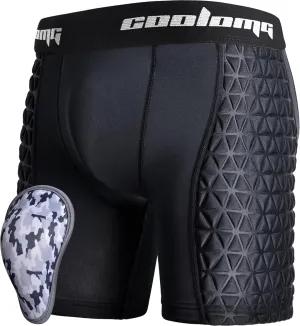 COOLOMG Youth Boys Baseball Sliding Shorts with Athletic Cup Padded Sliders Underwear for Football Lacrosse Hockey