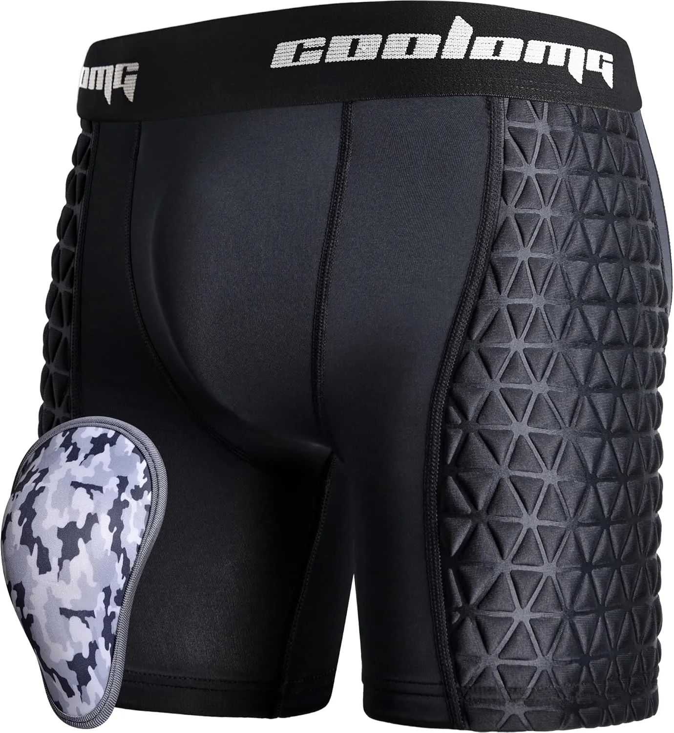 COOLOMG Youth Boys Baseball Sliding Shorts with Athletic Cup Padded Sliders Underwear for Football Lacrosse Hockey