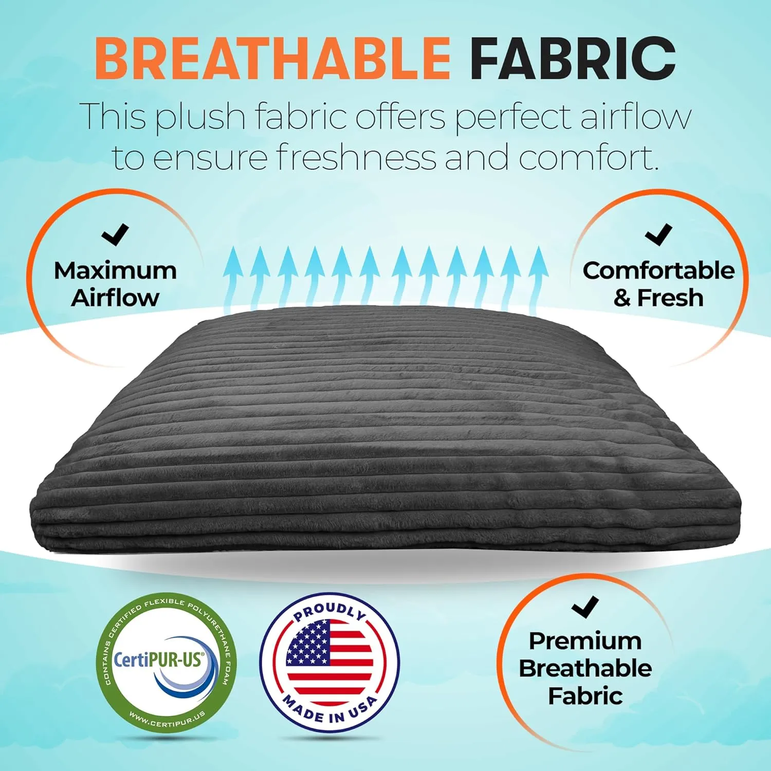 Crash Pad - Sensory Pad with Cover Foam Blocks for Kids and Adults, Ideal Gymnastics Equipment - Charcoal 48" X 48"