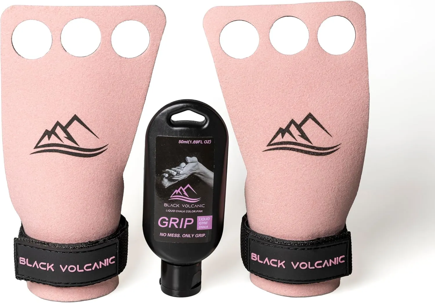 Crossfit Grips, Carbon Hand Grips for Women in Pink, Gym Grips for Crossfit, Weight Lifting, Gymnastics, FREE Pink Liquid Chalk and Mesh Bag