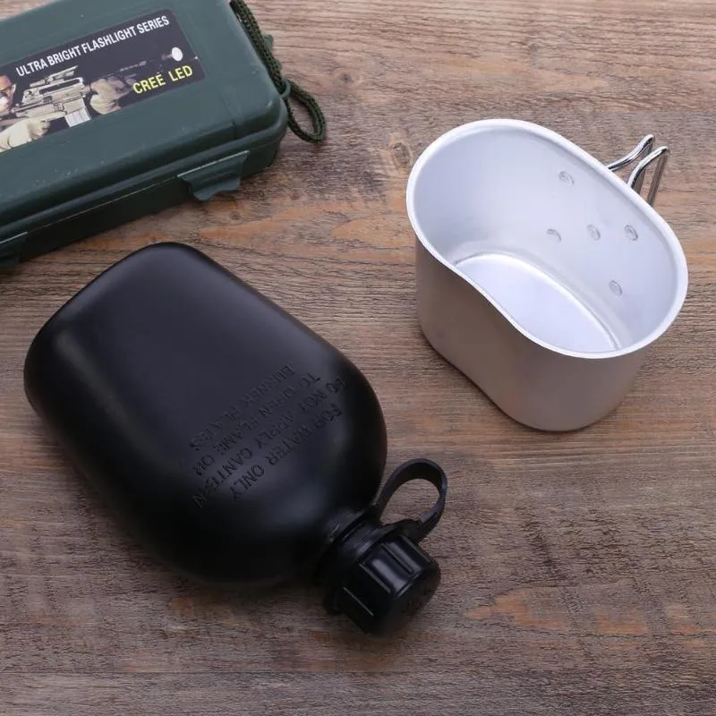 Cup-1L Aluminum Instant access Cooking Bottle Water Military Advanced