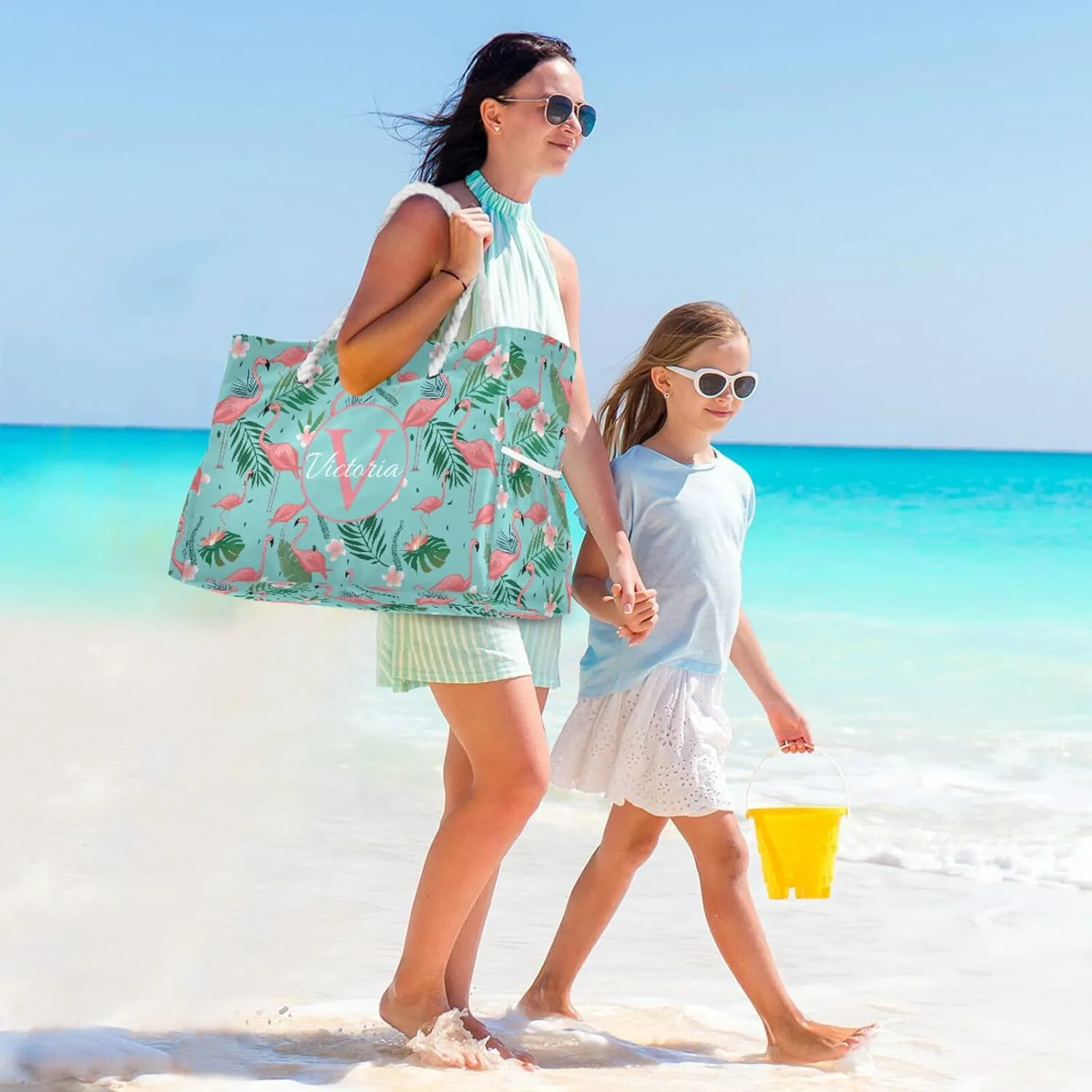 Custom Large Beach Bags Personalized Shoulder Tote Bag for Women Customized Shoulder Bag