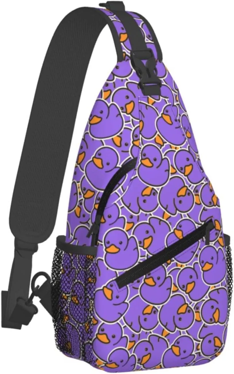Cute Duck Sling Bag For Women Men Fashion Print Backpack Crossbody Shoulder Bag Sling Backpack Chest Bag Travel Hiking Casual Sport Daypack