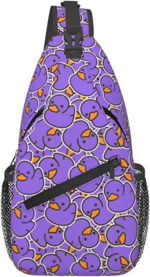Cute Duck Sling Bag For Women Men Fashion Print Backpack Crossbody Shoulder Bag Sling Backpack Chest Bag Travel Hiking Casual Sport Daypack