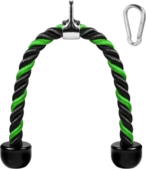 Deluxe Tricep Rope Pull Down Cable, 27 & 36 Inch Rope Length, Easy to Grip & Non-Slip Cable Attachment for Gym Workout Exercise
