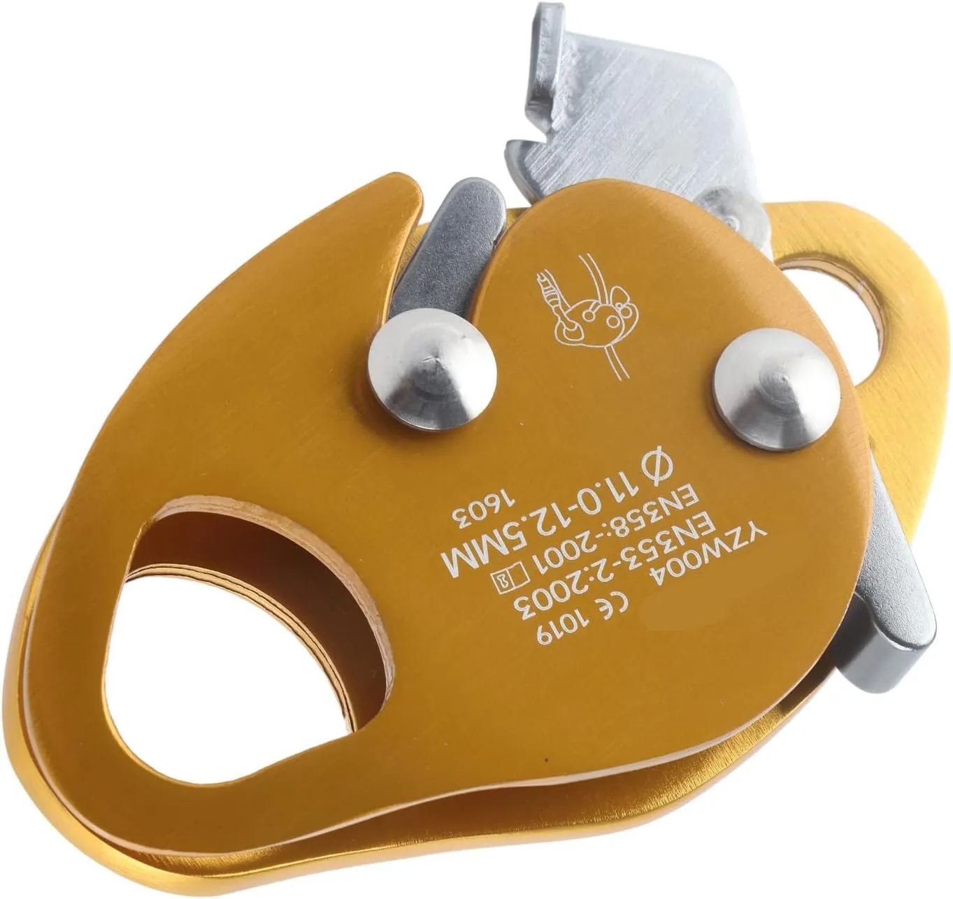 Descender Climbing Gear with Auto Lock Function for 11‑12.5mm Rope Clamp Grab Rappel, Suitable for Climbers and Rescuers