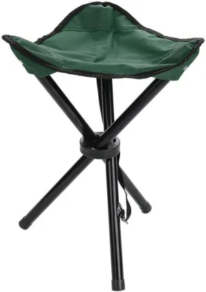 Dilwe Tripod Camping Chair Portable Folding Lightweight Stool for Outdoor Camping Fishing Picnic BBQ Foldable Chair(L-Green)
