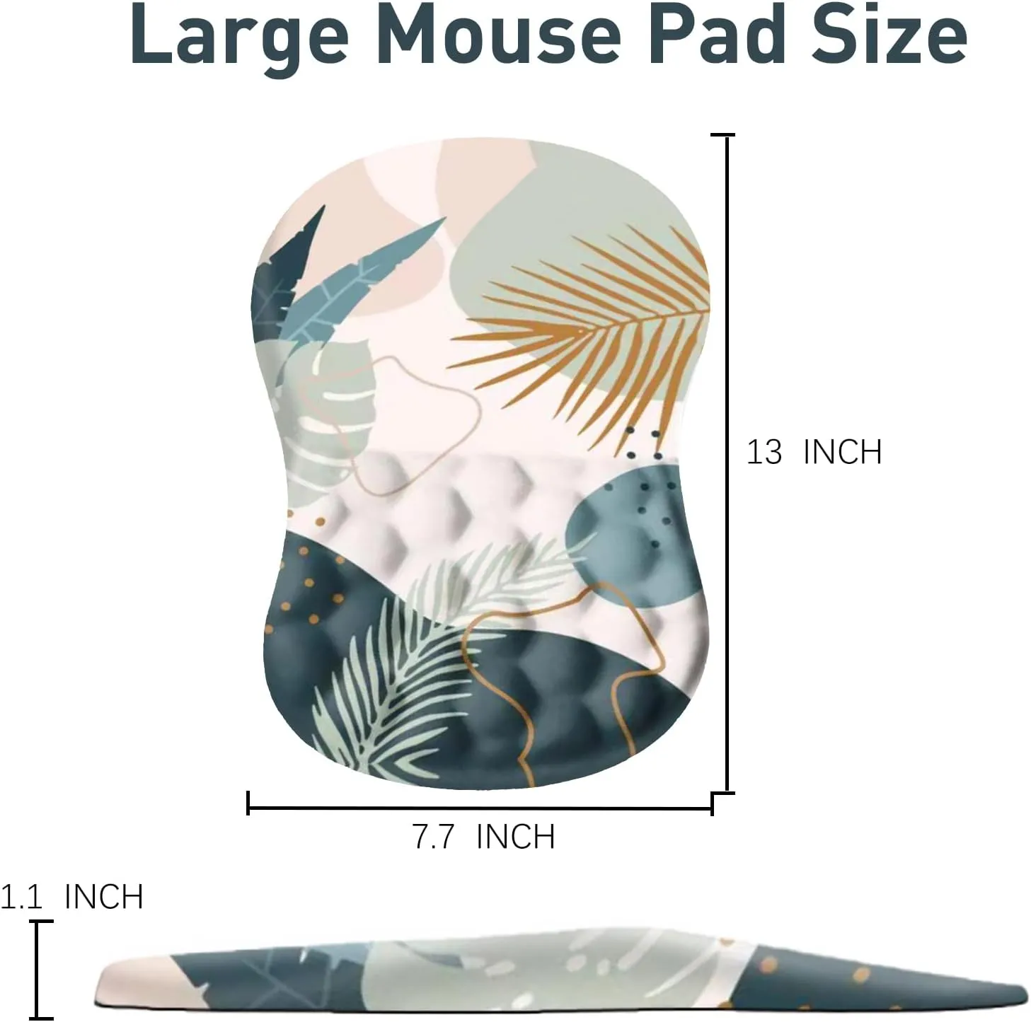 DINKY Ergonomic Mouse Pads Wrist Support, Entire Memory Foam with Anti-Slip PU Base, Pain Relief Mouse Mat with Wrist Rests Easy Typing for Computer Laptop, Home and Office (Anstract Plant)