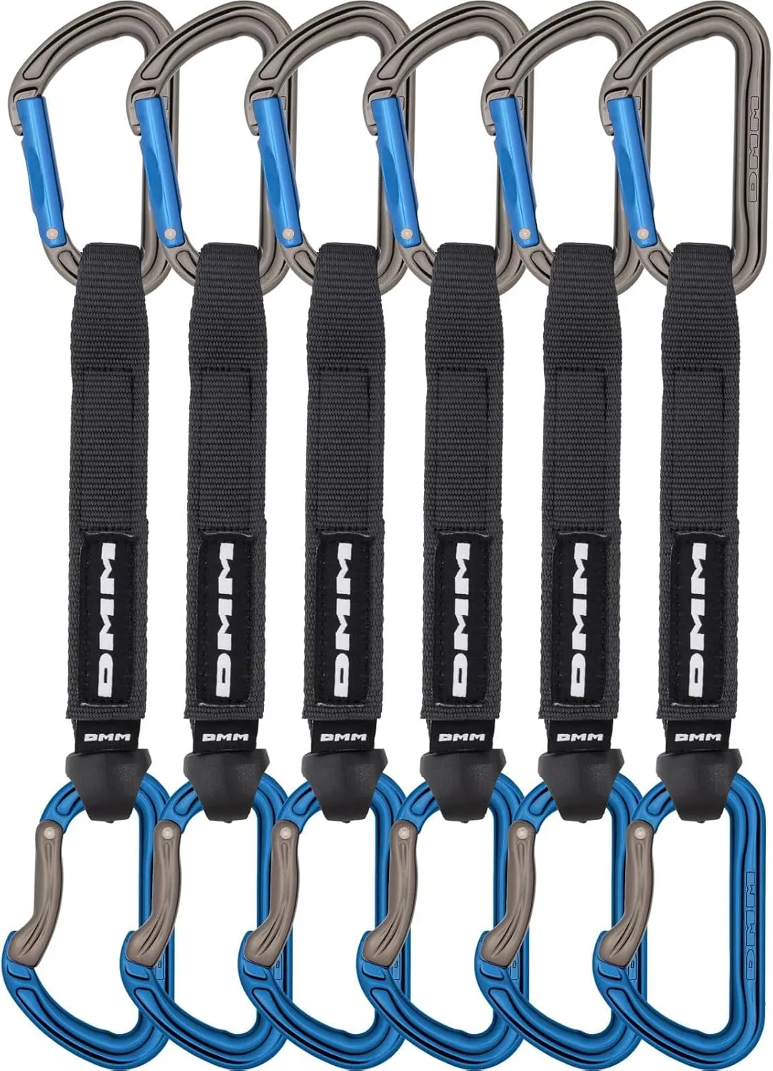 DMM Shadow Quickdraw, Pack of 6, Titanium/Blue, 18cm, A306BL-18P6