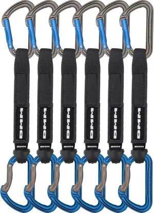 DMM Shadow Quickdraw, Pack of 6, Titanium/Blue, 18cm, A306BL-18P6