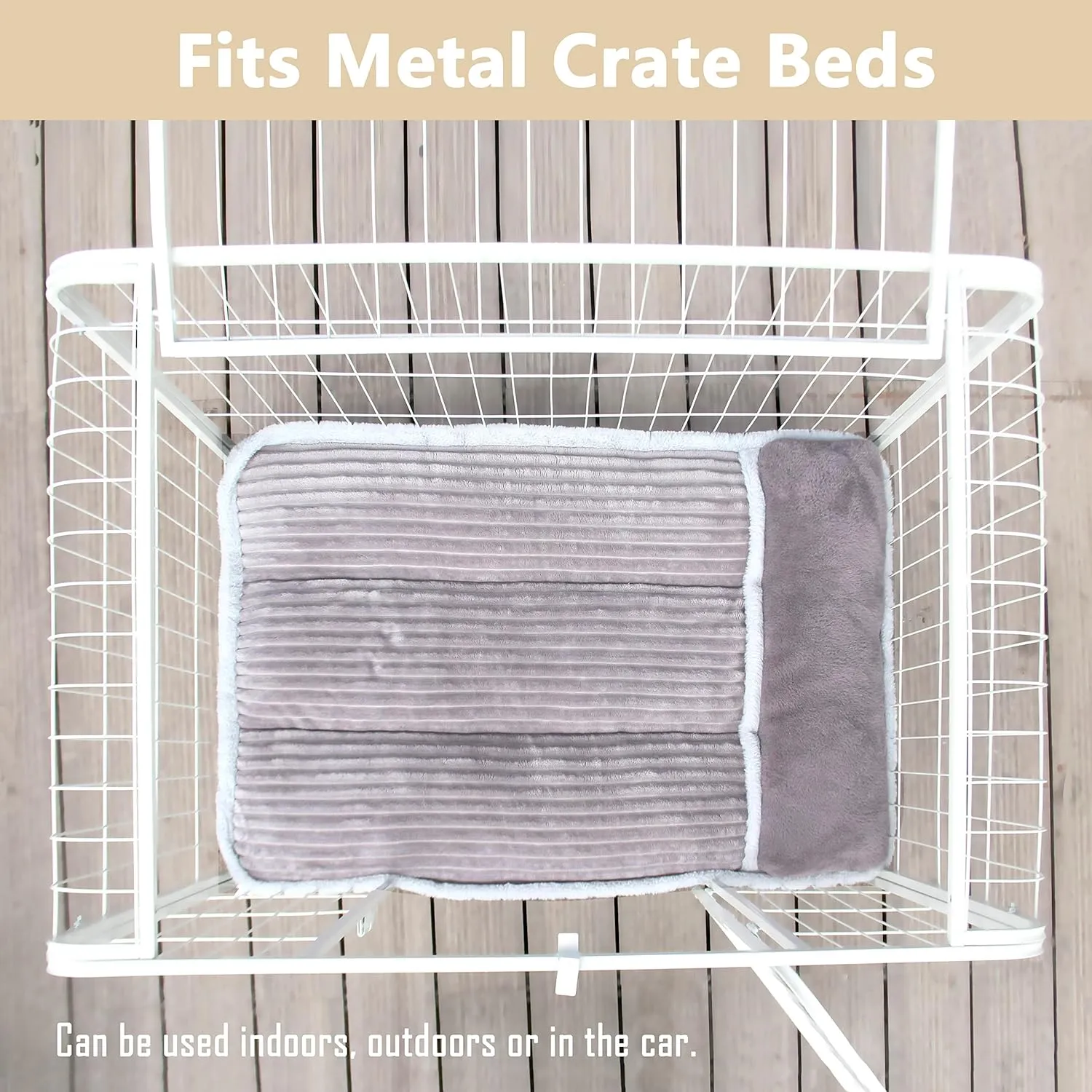 Dog Bed for Large Dogs, Dog Mattress with Pillow for Crate Kennel, Sofa pet Bed, Super Soft pet Bed for Medium, Jumbo, Small Dogs Breeds (Grey, Large:(31"x25"x3"))