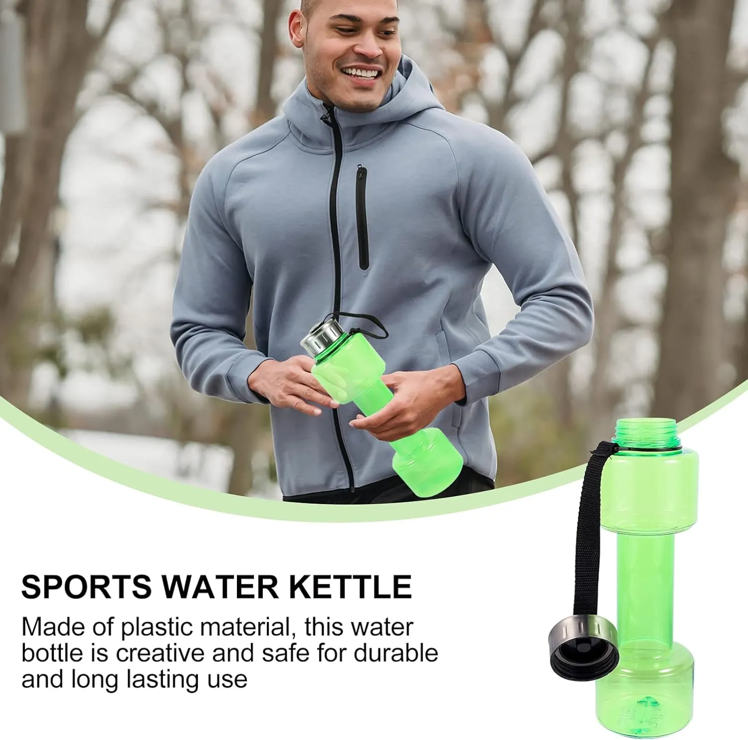 DOITOOL 1pc Kettle Football Flask Large Sports Water Bottle Small Dumbbells Water Bottle for Gym Sports Drinking Cup Gym Dumbbell Water Bottle Home Baseball Fitness Plastic Leakproof