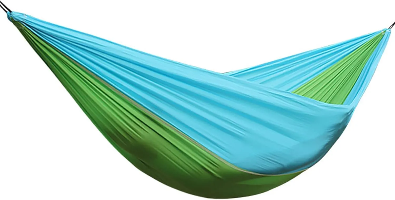 Double Camping Hammock for 1 2 People with Tree Straps, Lightweight Portable 210T Parachute Nylon Hammock for Hiking, Traveling, Backpacking and Backyard,D,250x140cm