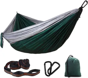 Double Person Parachute Hammock, Ultralight Portable Hammock, Durable Breathable Quick-Drying 660IBS Outdoor Backpacking Hiking-A 275x140cm