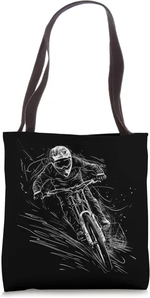 Downhill cyclist Tote Bag