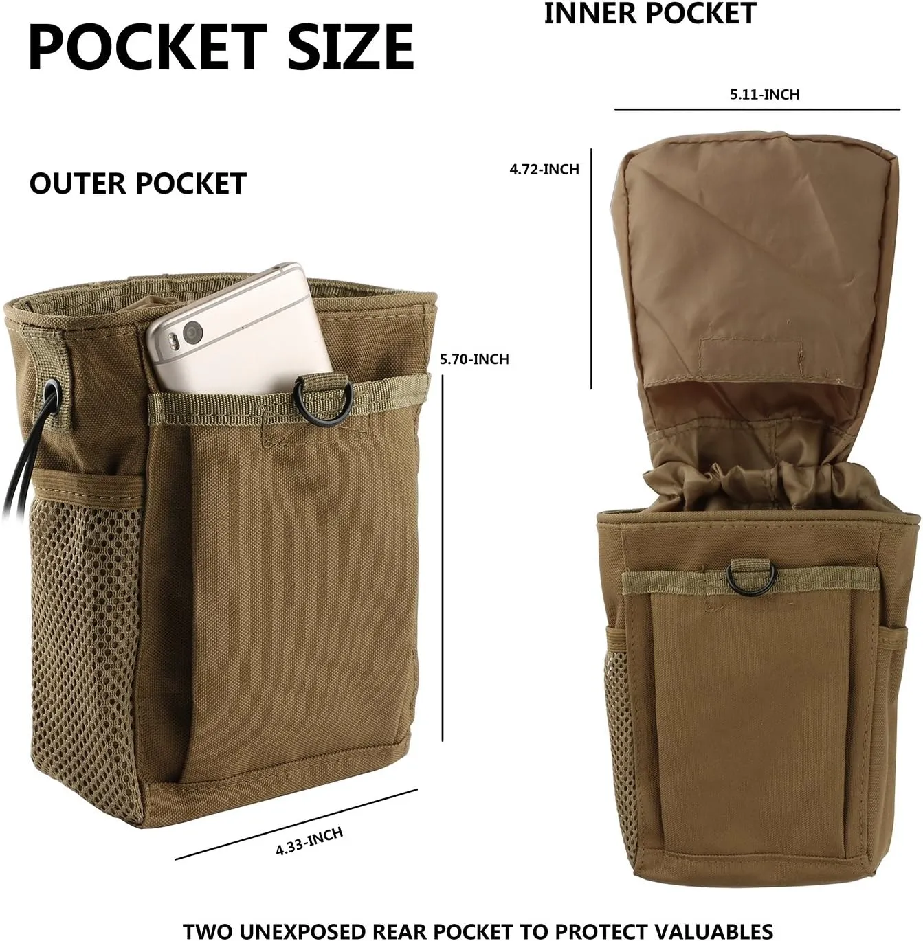 Drawstring Highend Rock Climbing Chalk Bag with a Carabiner Different Pockets for Climbing Bouldering, Gymnastics, Gym Pouch, Cross Fit and Lifting
