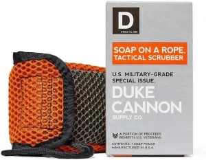 Duke Cannon Tactical Scrubber Soap Pouch - U.S. Military-Grade, Coarse and Soft Mesh, 550 Paracord, Shower Hygiene Essential for Men's Bar Soap