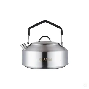 Durable Camping Coffee and Tea Kettle with Spill-Free Pouring - Safe Stainless Steel, 1L or 1.5L Capacity
