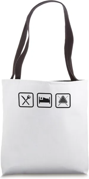 Eat Sleep Billiards Repeat Pool Player Cue Snooker 8-Ball Tote Bag
