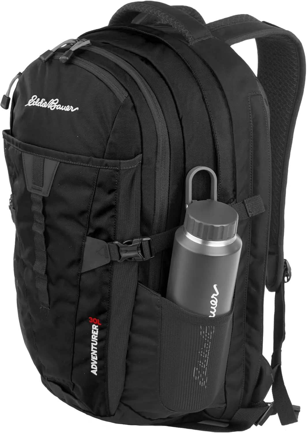 Eddie Bauer Adventurer Backpack with Organization Compartments and Hydration/Laptop Compatible Sleeve, Women's Adeventurer-Black, 30L
