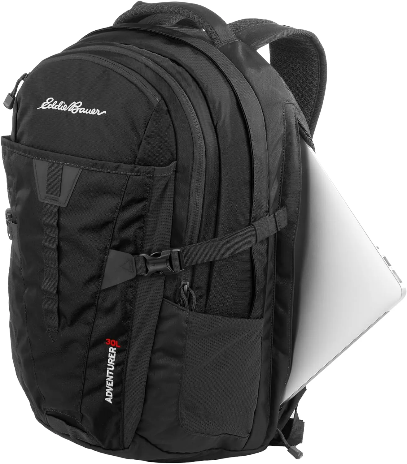 Eddie Bauer Adventurer Backpack with Organization Compartments and Hydration/Laptop Compatible Sleeve, Women's Adeventurer-Black, 30L