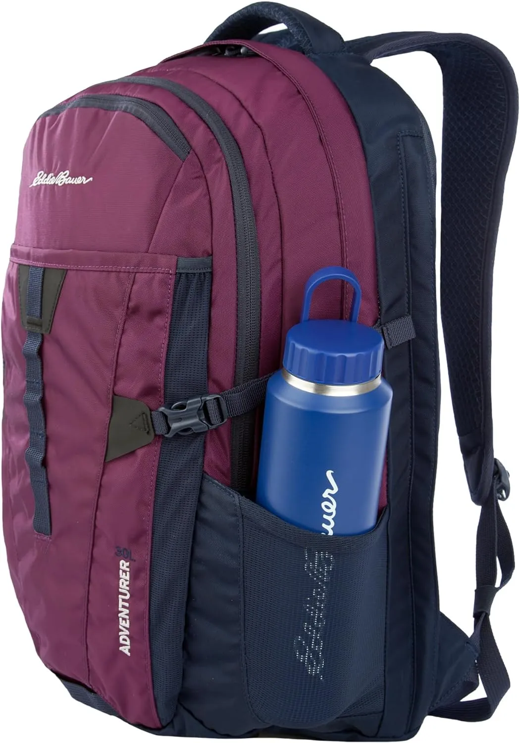 Eddie Bauer Adventurer Backpack with Organization Compartments and Hydration/Laptop Compatible Sleeve, Women's Adeventurer-Plum, 30L